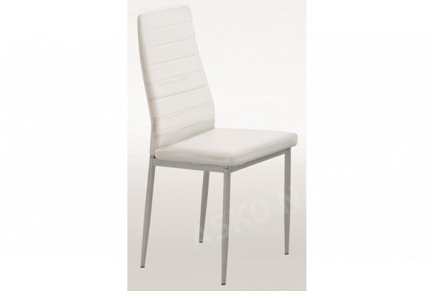 Jedálenská stolička Simone, biela  ekokoža