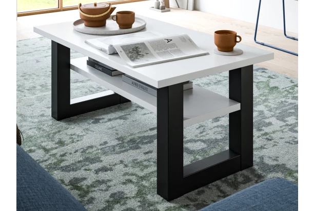 Obdĺžny konferenčný stolík Seattle, biely/antracit