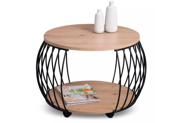 Okrúhly konferenčný stolík Peking 60 cm, dub artisan