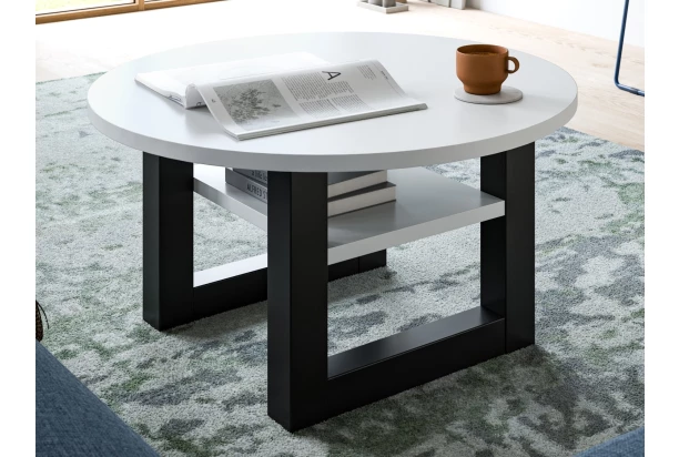 Okrúhly konferenčný stolík Seattle, biely/antracit