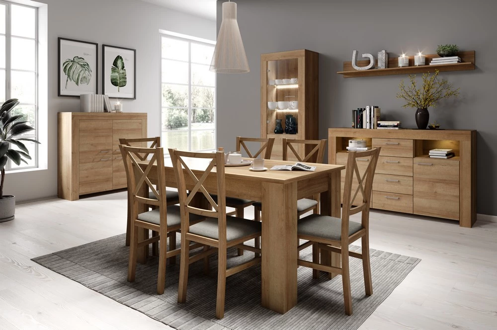 Cómoda ancha Sky, roble Riviera