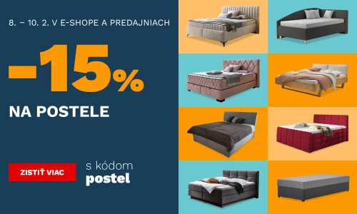 15 % na postele 8-10-2-2026