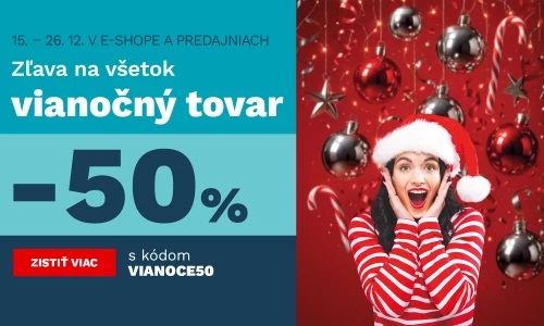 50 % na veškeré vánoční zboží 15.-26.12.2025