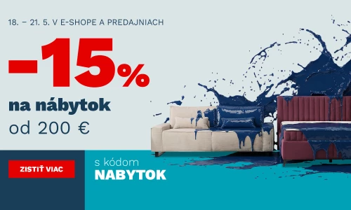15 % nábytek nad 6000,- 200€ 18-21-5-2026
