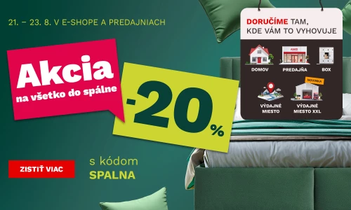 20 % na vše do ložnice 21-23-8-2026