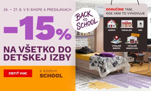 15 % sleva na vše do dětského pokoje 24-27-8-2026
