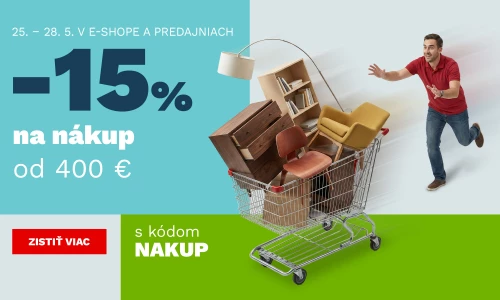 15 % na nákup od 400€ 25-28-5-2026