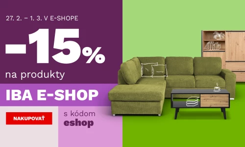 15 % na produkty jen v e-shopu 27.2. - 1.3.2026