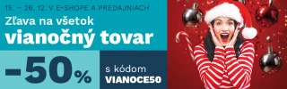 ZĽAVA 50 % NA VŠETOK VIANOČNÝ TOVAR