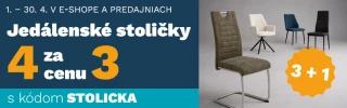Akcia 4 za cenu 3 na jedálenské stoličky