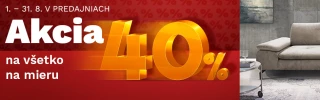 40 % NA SEDACIE SÚPRAVY NA MIERU