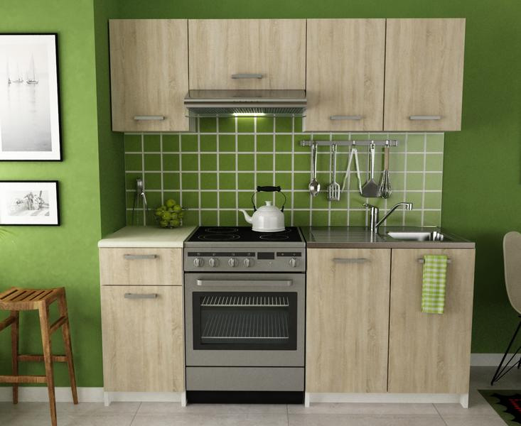 Kuchynský blok Irma, biela/dub sonoma