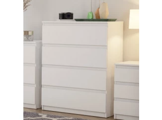 Komoda so 4 zásuvkami Carlos, biela, 75 cm