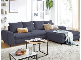 Rohová sedacia súprava Yoko, tmavo modrá látka