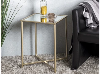 Štvorcový odkladací stolík Lagos 39x39 cm, zlatý