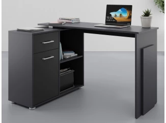 Rohový písací stôl Andy, čierny