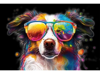 Obraz na plátne Farebný pes, 90x60 cm