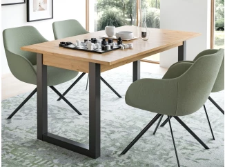 Rozkladací jedálenský stôl Seattle 150x90 cm, dub artisan/antracit