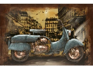 Kovový obraz na stenu Skúter veterán 60x40 cm, vintage
