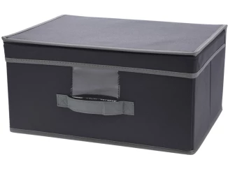 Úložný box s vekom 39x29 cm, tmavo šedá látka