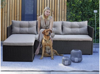 Rohová záhradná pohovka Malm