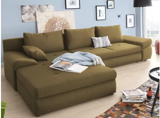 Rohová sedacia  súprava Bono, žltohnedá látka