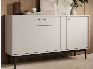 Skrinka 3-dverová Japandi, 154 cm, béžová kašmír