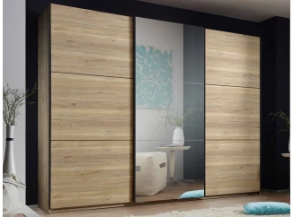 Šatníková skriňa so zrkadlom Bravo, 270 cm, dub mauvella