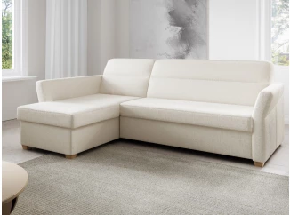 Rohová sedacia súprava Flavia, svetlo béžová látka, ľavý roh