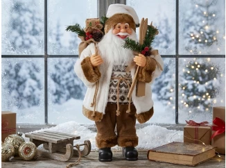 Vianočné dekorácie Santa Claus, hnedá