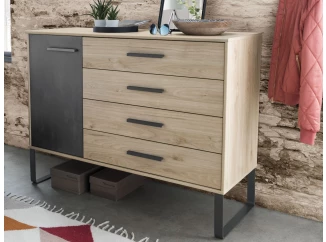 Komoda so zásuvkami Brüssel 120 cm, kamenný dub/šedá