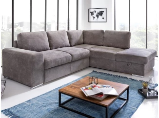 Rohová sedacia súprava Eddi, béžová taupe látka, pravý roh