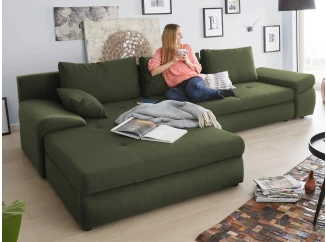 Rohová sedacia súprava Bono, lesná zelená látka