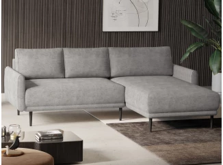 Rohová sedačka Soho, svetlo šedá štruktúrovaná látka, pravý roh