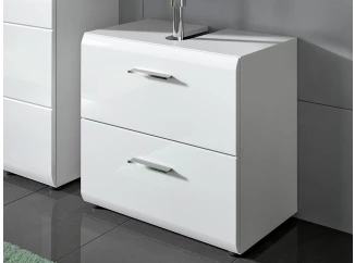 Koupelňová skrinka pod umývadlo Ice, biela lesk