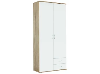 Šatníková skriňa Twin, dub sonoma/biela