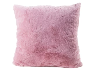Dekoračný vankúš Laza 45x45 cm, ružový, imitácia králičej kožušiny