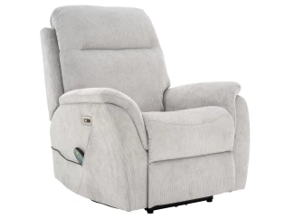 Masážne polohovacie kreslo Duncan, svetlo šedá látka