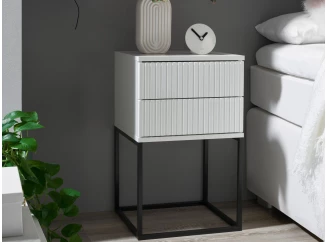 Nočný stolík s 2 zásuvkami Marle, biely