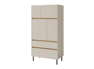 Vysoká komoda Lucky, pieskovo béžová/olejovaný dub