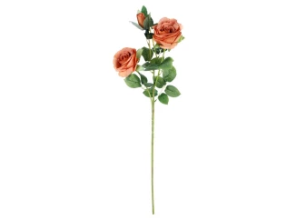 Umelá kvetina Ruža s púčikom 65 cm, marhuľová