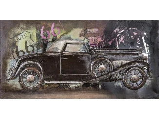 Kovový obraz na stenu Auto veterán 80x40 cm, vintage