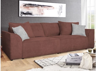 Pohovka John, medená látka so štruktúrou