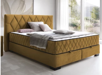 Posteľ Reve 180x200 cm, horčicovo žltá látka