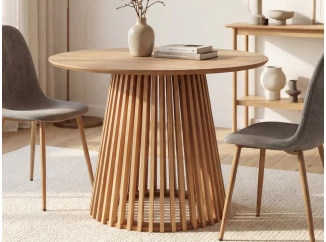 Okrúhly jedálenský stôl Siluet 100 cm, svetlý jaseň