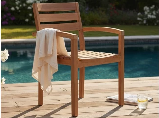 Záhradná stolička s podrúčkami Kediri, teak