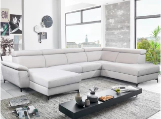 Sedacia súprava Braga 3A, svetlo šedá látka, tvar ľavéU