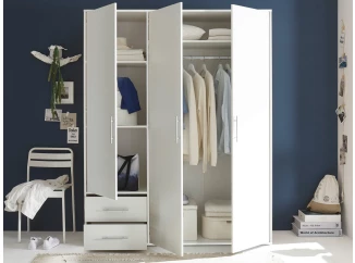 Šatníková skriňa Valencia, 155 cm, biela