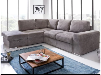 Rohová sedacia súprava Eddi, béžová taupe látka, ľavý roh