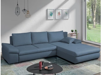 Rohová sedacia súpravu Bono, denimovo modrá látka